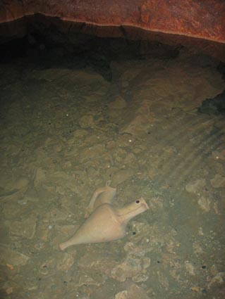 Красная пещера, амфора примерно 3-4 века н.э. в подземной реке